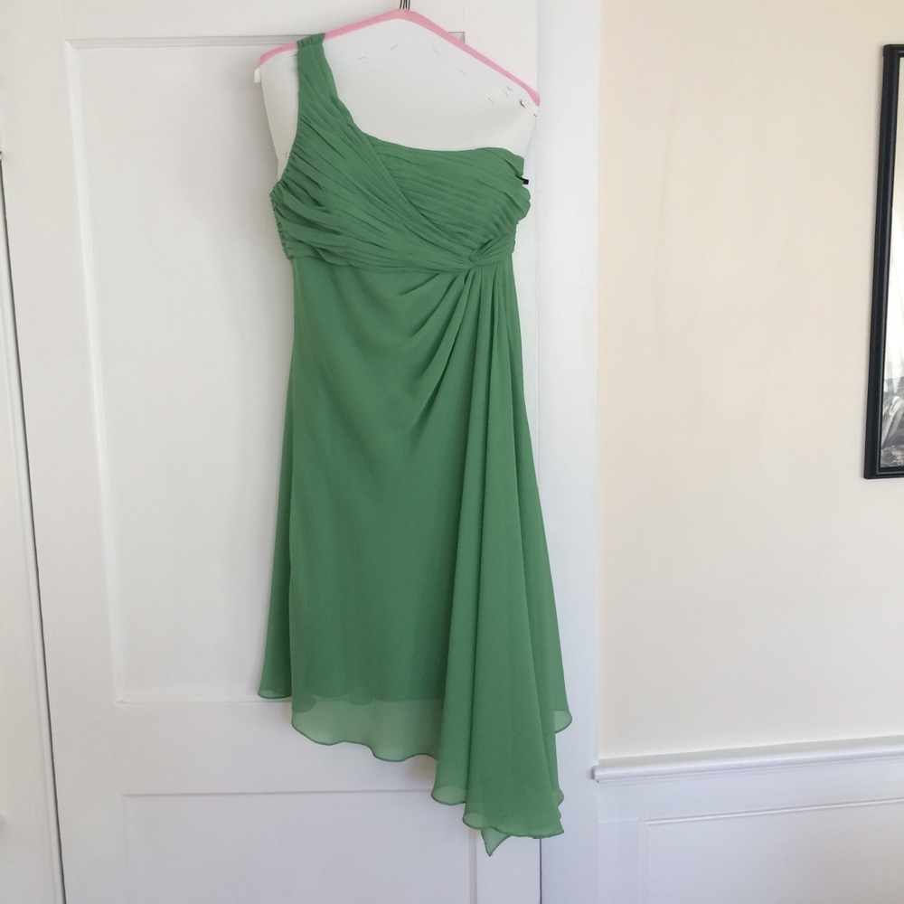 David's Bridal Clover One Shoulder Chiffon Dress